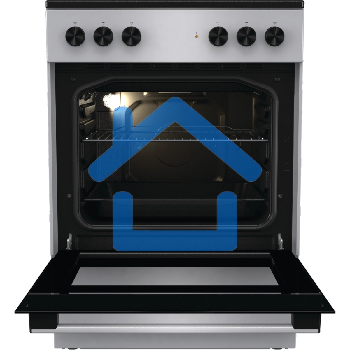 Плита электрическая Gorenje GEC6A11SG серый, конфорок 4 электрических, духовка 65 л, 60 см x 85 см x 60 см