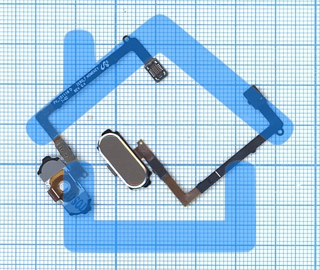 Кнопка HOME в сборе с механизмом и шлейфом для Samsung Galaxy S6 SM-G920F, золотая