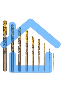 Набор сверл по металлу Denzel 1-10 мм, Р6М5К8-TiN, Golden Tip, 10 шт 723005