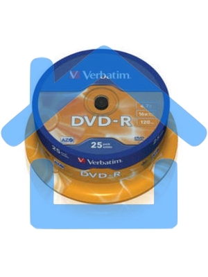 Диск DVD-R Verbatim 4.7Gb 16x Cake Box (25шт) (43522)