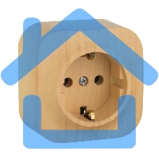 Розетка 1-м ОП Quteo 16А с заземл. дерево Leg 782271