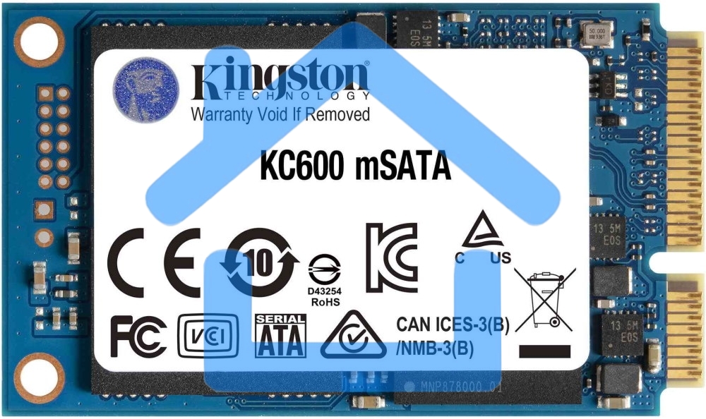 Накопитель SSD Kingston KC600, 512Gb, mSATA, R/W 550/520