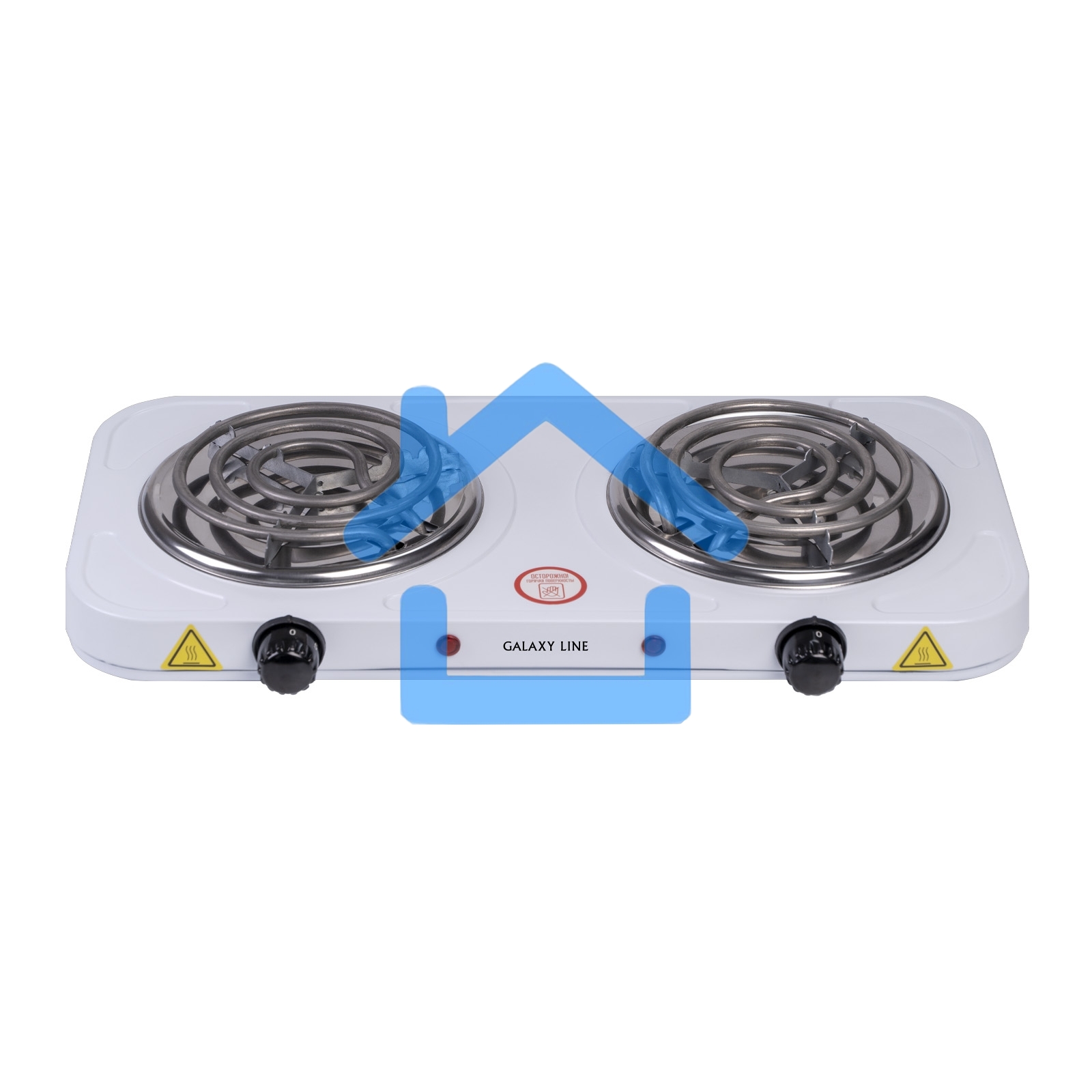 Электрическая плитка Galaxy Line GL 3004, белый, электрическая, 2000 Вт (1000Вт+1000Вт)