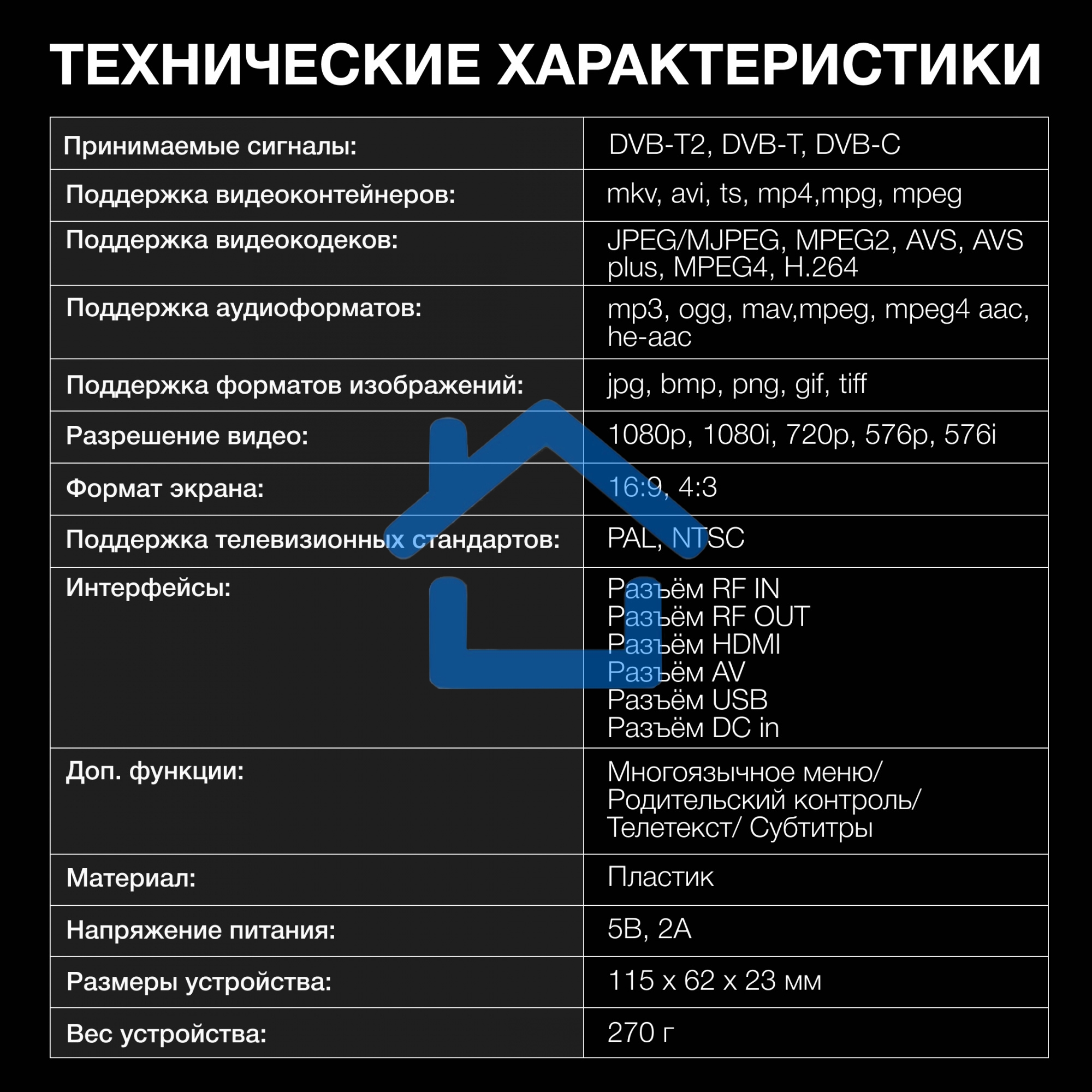 Цифровой TV ресивер HYUNDAI H-DVB240 черный