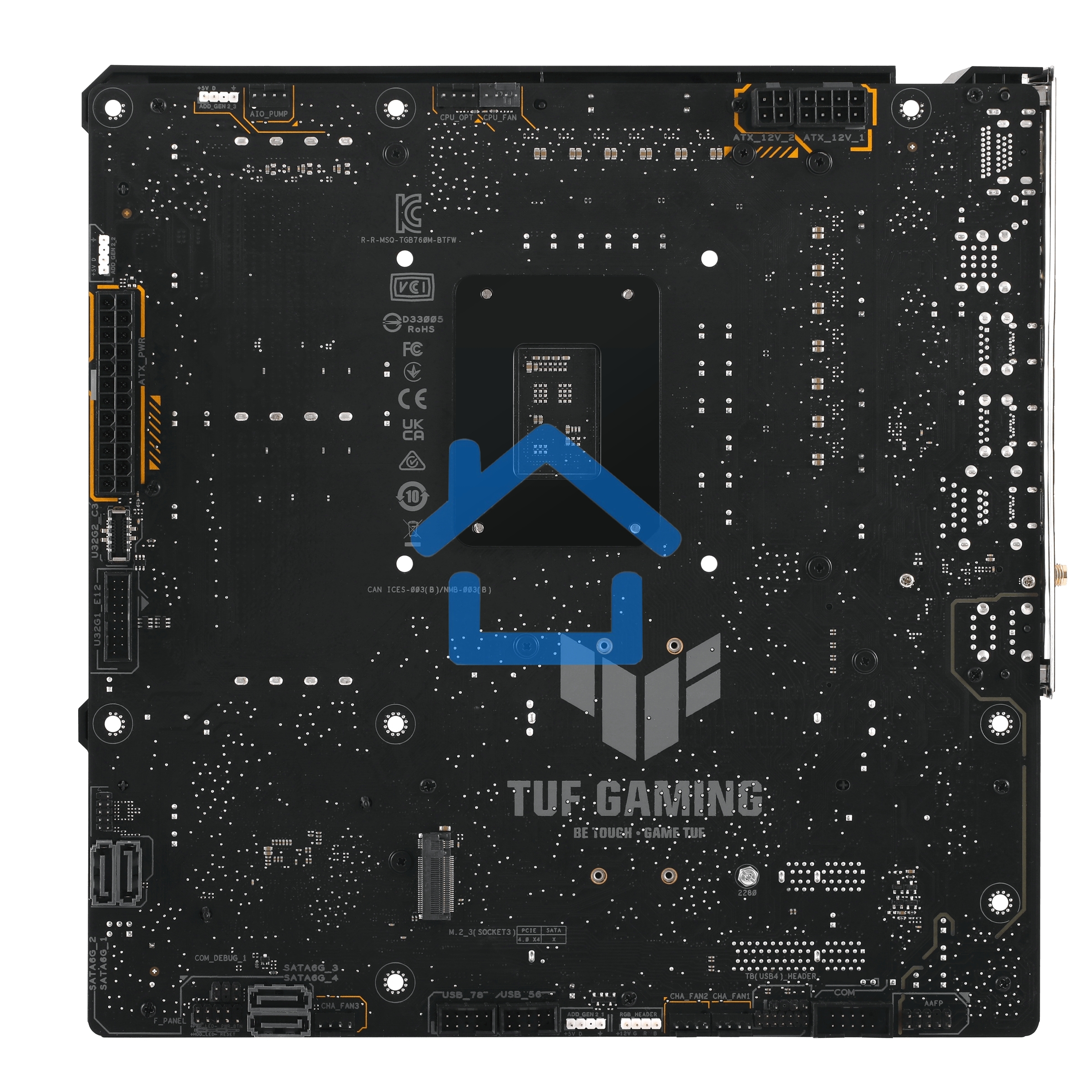 Материнская плата ASUS TUF GAMING B760M-BTF WIFI, LGA 1700, Intel B760, 4xDDR5, 4xSATA, 3xM.2, 1xPCIe 5.0 x16, 1xPCIe 4.0 x4, 1xPCIe x1, 1xDP, 1xHDMI, 1x 2.5Gb LAN, 1xUSB-A 3.2 Gen 2, 2xUSB-A 3.2 Gen 1, 4xUSB 2.0, 1xUSB-C 3.2 Gen 1, 1xUSB-C 3.2 Gen 2, 1xU