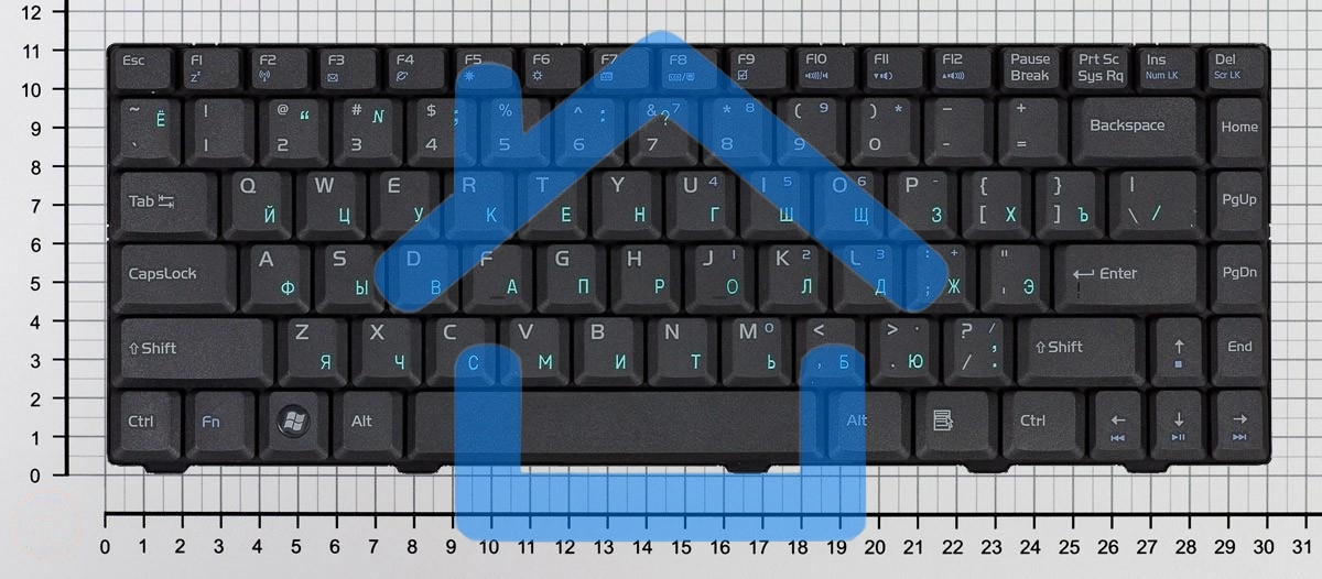 Клавиатура для ноутбука Asus F80 X82 X85 X88 F81 F81S F83SE черная