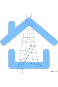 Лестница, 2 х 13 ступеней, алюминиевая, двухсекционная, Россия Сибртех 97913