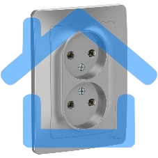 Розетка 2-м СП BLANCA 16А 250В без шторок без заземл. алюм. SchE BLNRS000023 Розетка 2-м СП BLANCA 16А 250В без шторок без заземл. алюм. SchE BLNRS000023