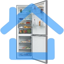 Холодильник Candy CCRN 6180S серебро двухкамерный 227/106л морозилка снизу, No Frost