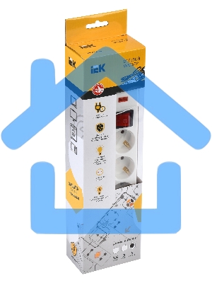 Сетевой фильтр Iek WFP10-16-05-05-N СФ-05К-выкл. 5 мест 2Р+РЕ/5метров 3х1мм2