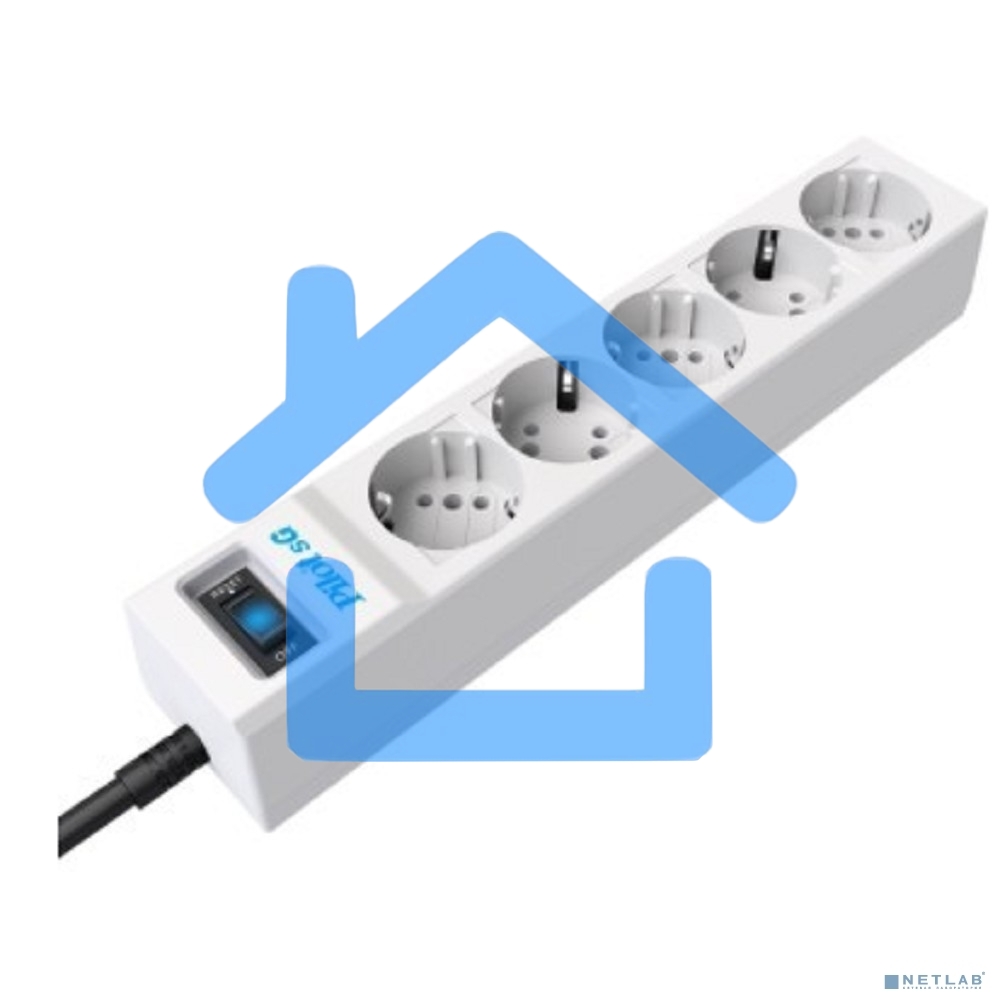 Сетевой фильтр ZIS PILOT Surge protector Pilot SG5 5 outlets (GP), 10A / 2.2kVt, automatic circuit-breaker, 7 m