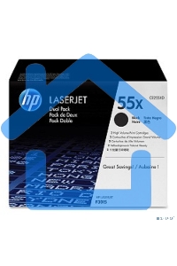 Картридж лазерный набор из 2 шт HP LaserJet CE255XD черный для LJ P3015(2 х 12500стр)