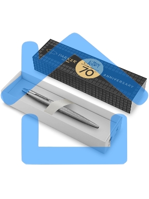 Ручка шариковая Parker Jotter SE 70th Anniversary K162 (2205530) Stainless Steel CT, синие чернила, подарочная коробка