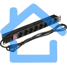 Блок распределения питания Lanmaster NM-PD16A-8XSH+S-2.0 гор.размещ. 8xSchuko базовые 16A Schuko 2м