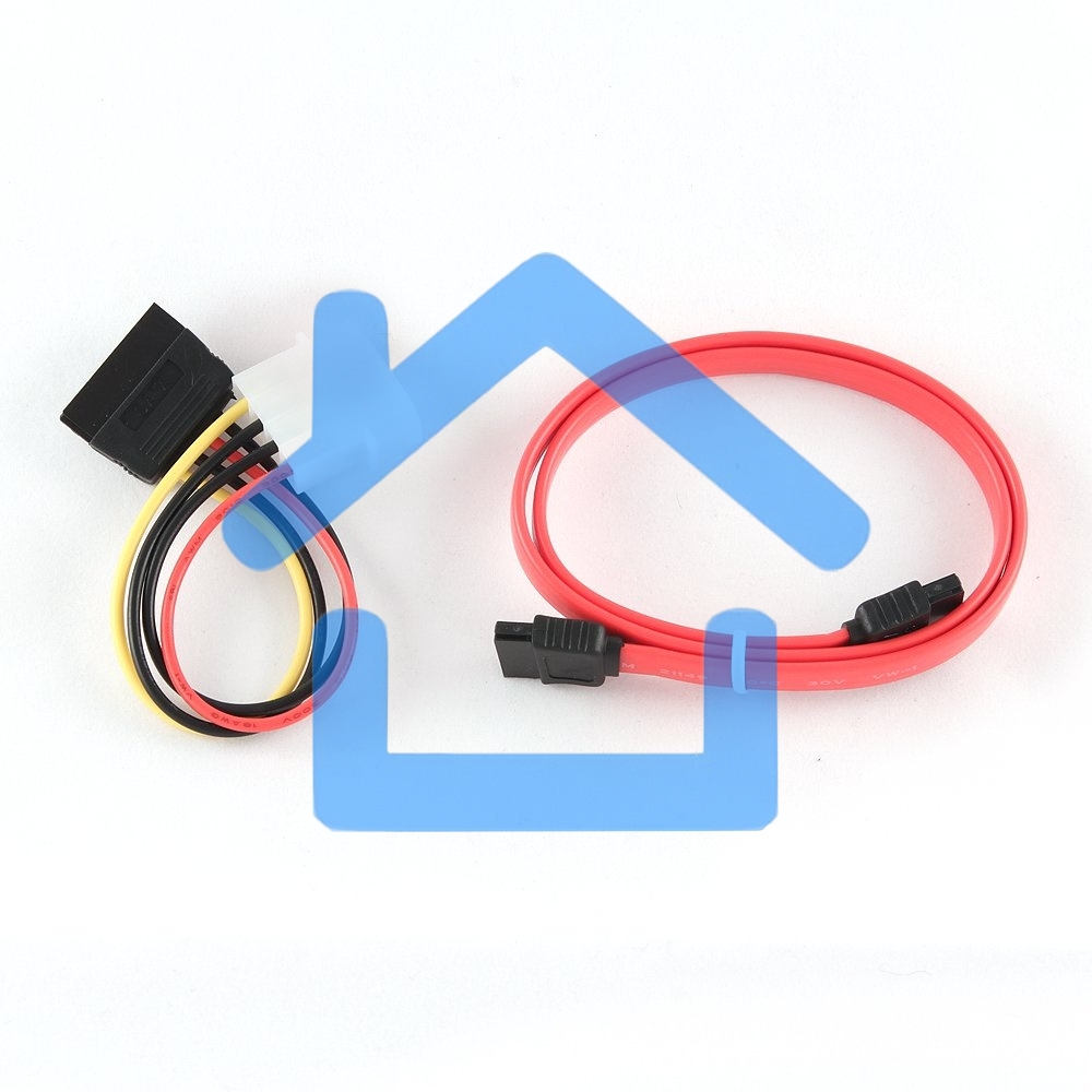 Кабель Gembird/Cablexpert Кабель SATA интерфейсный (48см) 7pin/7pin и питания (15см) 4pin/15pin(CC-SATA)