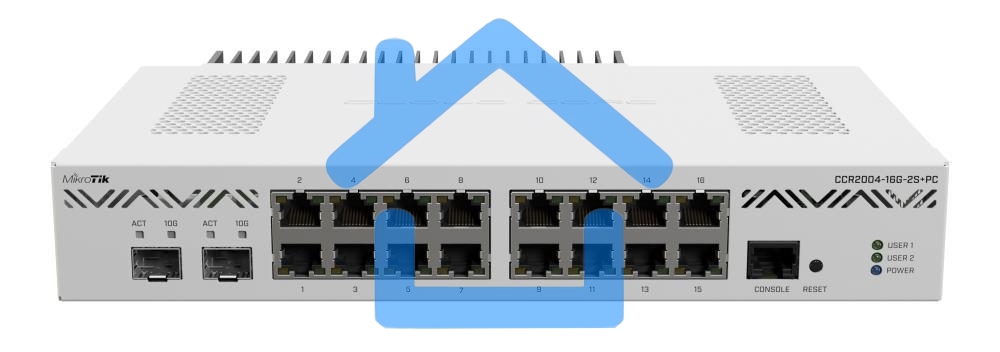 Маршрутизатор Mikrotik CCR2004-16G-2S+PC