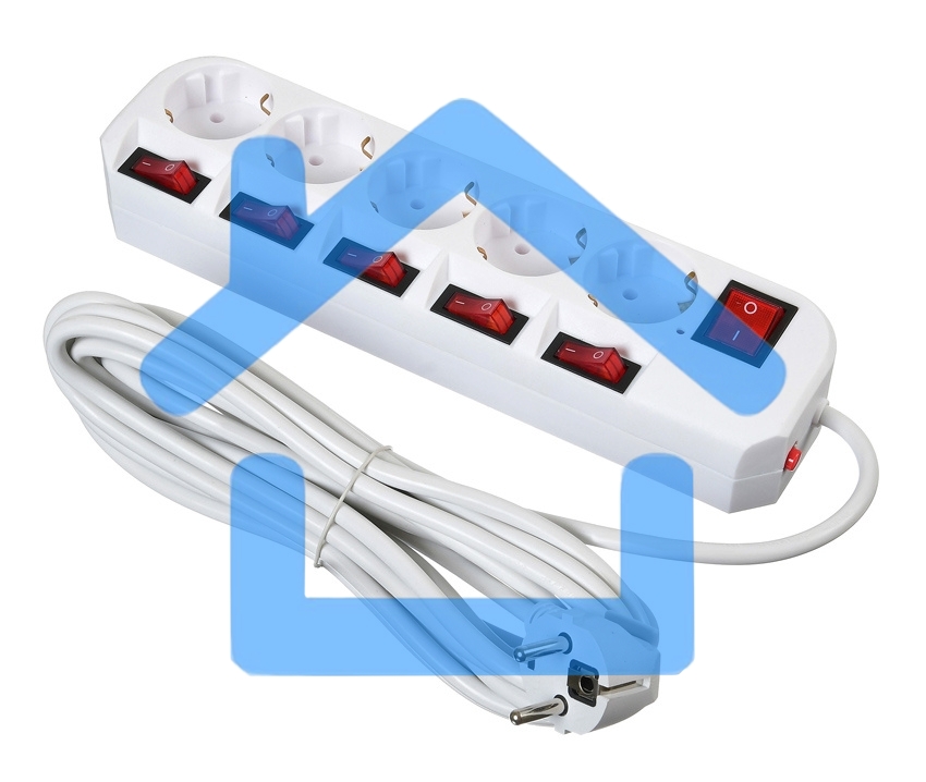 Сетевой фильтр Buro 500SH-5-SW-W 5м (5 розеток) белый (коробка)
