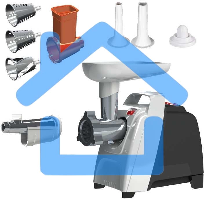 Мясорубка электрическая Аксион М61.02 Черно-серебристый мощность 2000 Вт