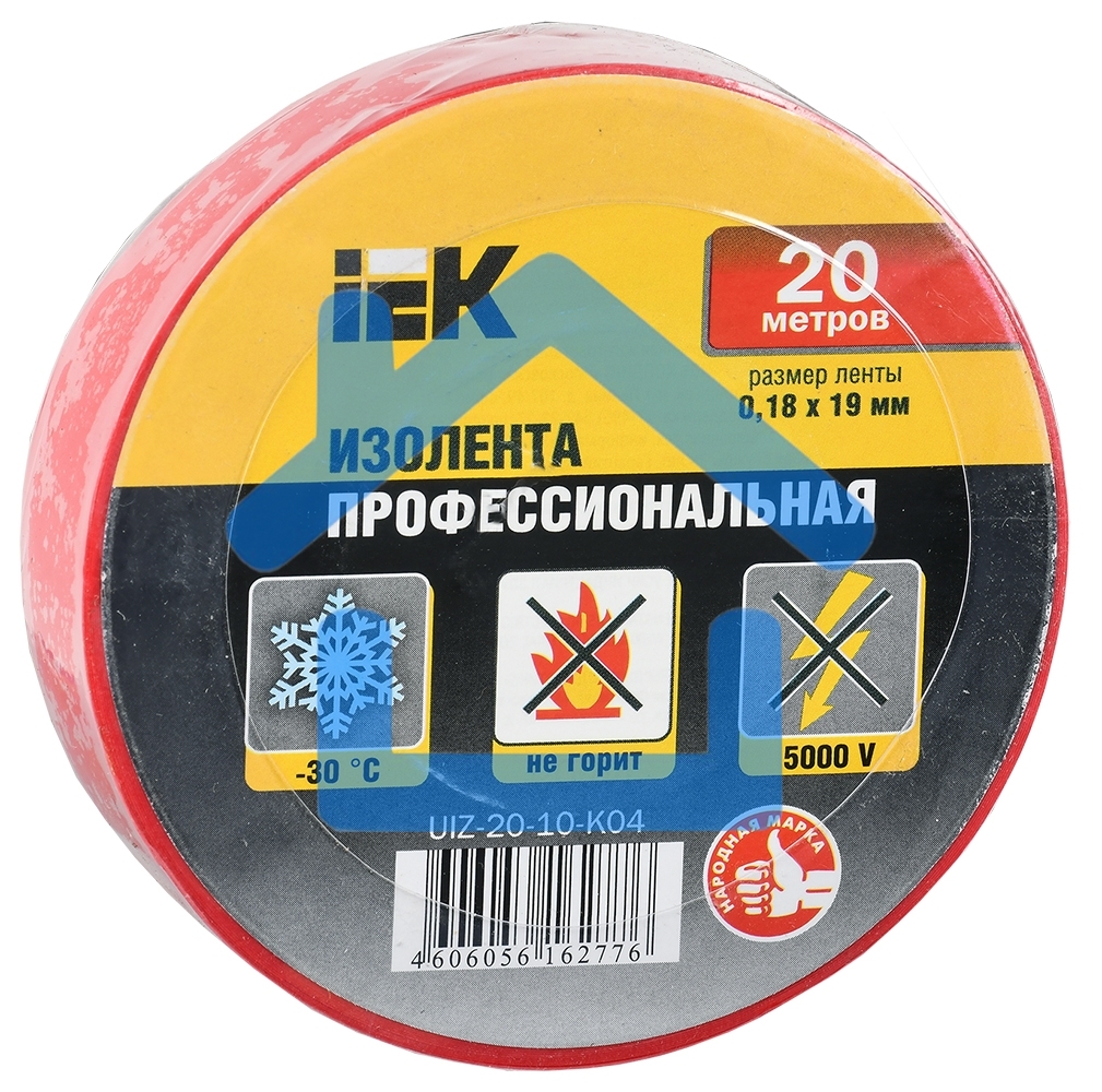 Изолента Iek UIZ-20-10-K04 0,18х19 мм красная 20 метров ИЭК