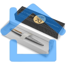 Ручка шариковая Parker Jotter SE 70th Anniversary K163 (2205611) Stainless Steel GT, синие чернила, подарочная коробка