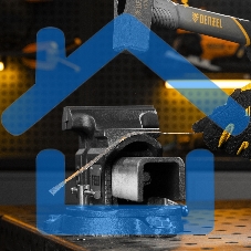 Тиски слесарные Denzel BVH-125, 125 мм, поворотные, стальная направляющая, с наковальней