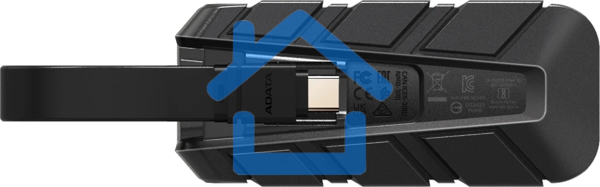 Внешний SSD   ADATA SC740 2.0Tb (USB3.2 gen 2 type C, 1050/1000Mbs, 122x41x22mm, 40g, защита от падения, встроенный кабель)