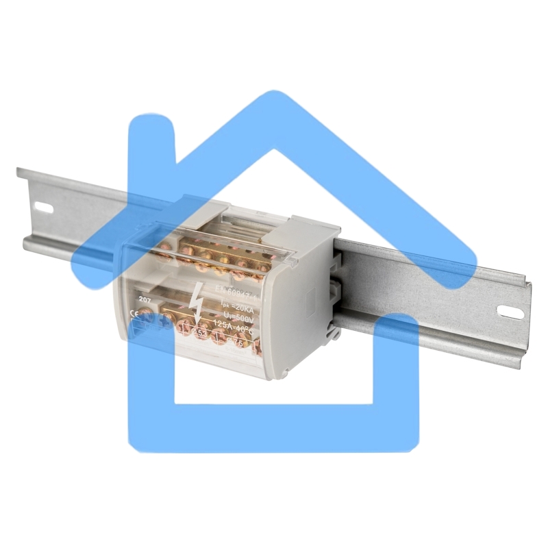 Шина на DIN-рейку в корпусе (кросс-модуль) 2х7 Rexant