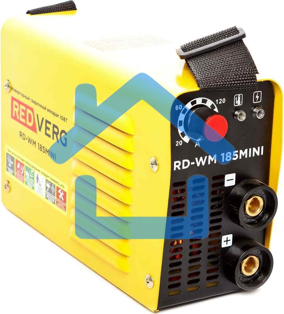 Сварочный аппарат RD-WM 185MINI. 220/50Гц, 6,6кВа, макс. 30А, диапазон св. тока 20-185А, раб. напр. 27,4, электрод 1,6-4,0
