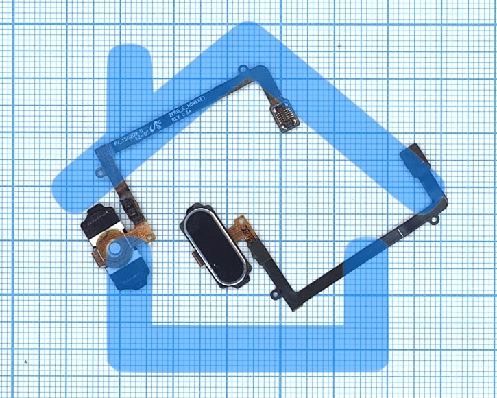 Кнопка HOME в сборе с механизмом и шлейфом для Samsung Galaxy S6 Edge SM-G925F, черная