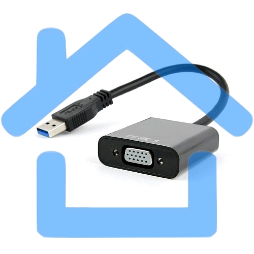 Видеоадаптер (конвертер) USB 3.0 --> VGA Cablexpert AB-U3M-VGAF-01, черный