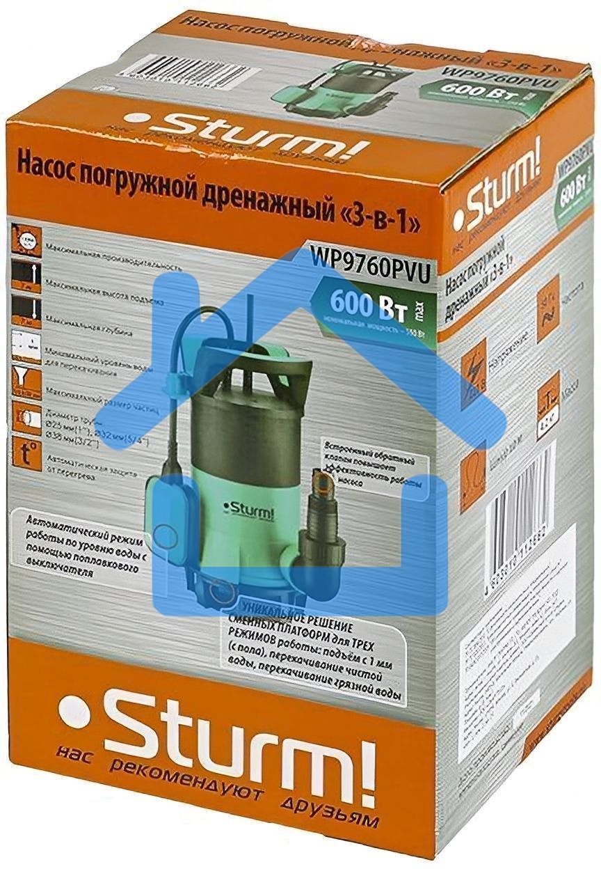 Насос дренажный Sturm! WP9760PVU 600Вт 13000л/час