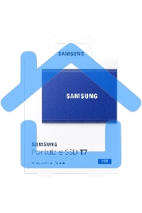 Внешний SSD Samsung T7, 2TB, USB 3.2 Gen 2 Type-C, R/W 1050/1000, синий