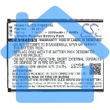 Аккумулятор CameronSino CS-FIQ451SL BL3819 для Fly IQ4514 Evo Tech 4 3.8V / 2000mAh / 7.60Wh