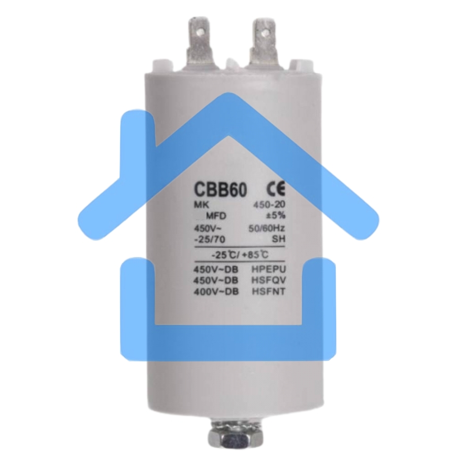 Конденсатор CBB60 10мкФ 450V (4 клеммы, крепление болтом) 304002
