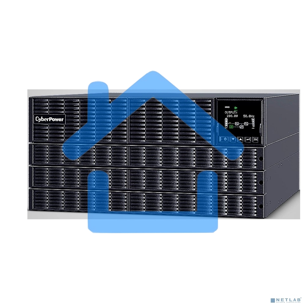 Источник бесперебойного питания CyberPower OLS10KERT5U Online 10000VA/10000W USB/RS-232/Dry/EPO/SNMP/CloudCard/(4 IEC С13, 4 IEC C19, terminal block)/bat.detect./МВ NEW