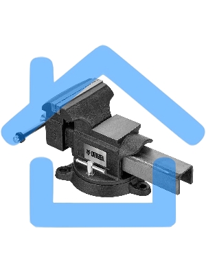 Тиски слесарные Denzel BVH-150 150 мм, поворотные, стальная направляющая, с наковальней