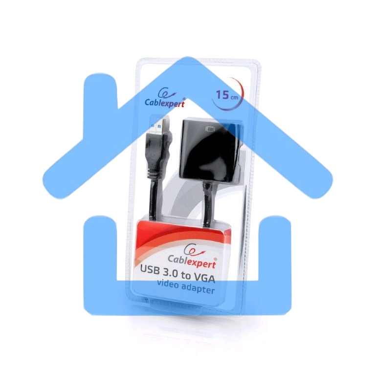 Видеоадаптер (конвертер) USB 3.0 --> VGA Cablexpert AB-U3M-VGAF-01, черный