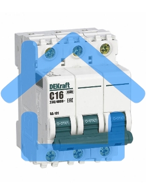 Выключатель автоматический модульный 3п D 63А 4.5кА ВА-101 DeKraft 11132DEK