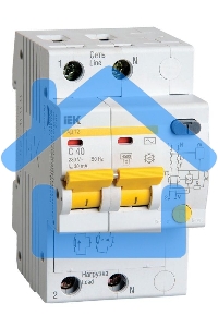 Выключатель автоматический дифференциального тока 2п C 40А 30мА тип AC 4.5кА АД-12 ИЭК MAD10-2-040-C-030