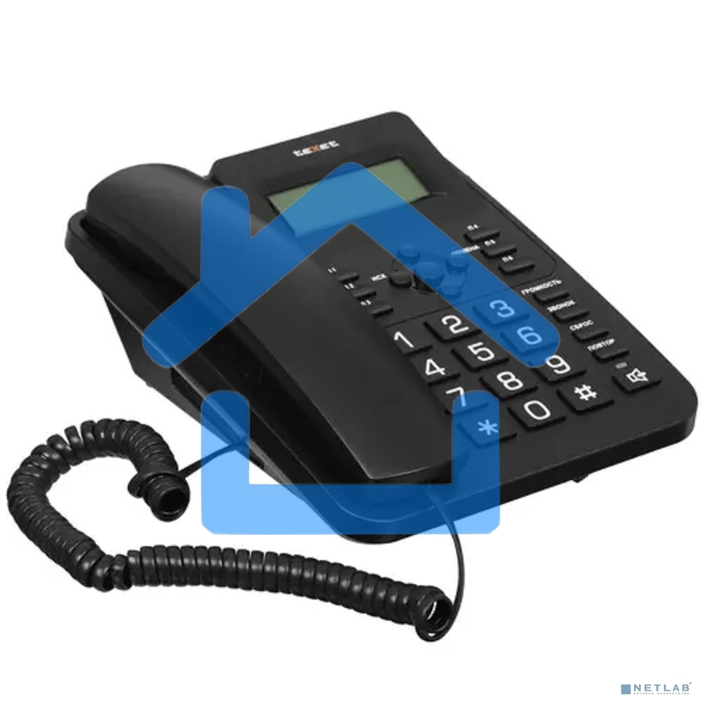 Телефон проводной teXet TX-265 черный