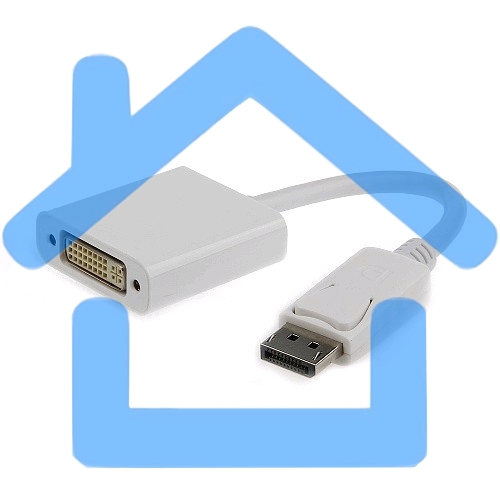 Переходник DisplayPort - DVI Cablexpert A-DPM-DVIF-002-W, 20M/19F, белый, пакет