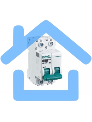 Выключатель автоматический модульный Dekraft 2п C 50А 4.5кА ВА-101 11071DEK