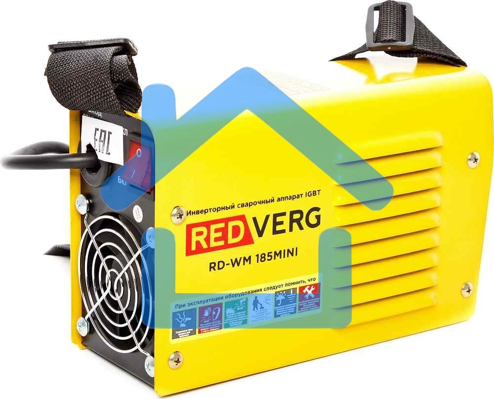 Сварочный аппарат RD-WM 185MINI. 220/50Гц, 6,6кВа, макс. 30А, диапазон св. тока 20-185А, раб. напр. 27,4, электрод 1,6-4,0