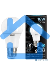 Лампа светодиодная Gauss LED A60 16W E27 1470lm 4100K 1/10/50