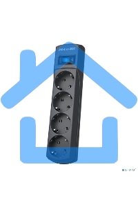 Сетевой фильтр ZIS Pilot m Max 4 розетки (евро с заземлением), 15А/3.3кВа, автомат, 3 м, черный Surge protector Pilot m Max 4 euro outlets, 15А/3.3кВа, 3m, black