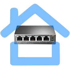 Коммутатор TP-Link SMB TL-SF1005P 5-портовый 10/100 Мбит/с настольный коммутатор с 4 портами PoE 