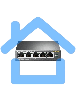 Коммутатор TP-Link SMB TL-SF1005P 5-портовый 10/100 Мбит/с настольный коммутатор с 4 портами PoE 