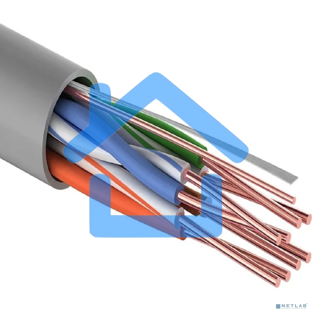 Кабель UTP PROconnect 4PR 24AWG, CU (медь), CAT5E, 100 МГц, PVC, серый, бухта 100 м