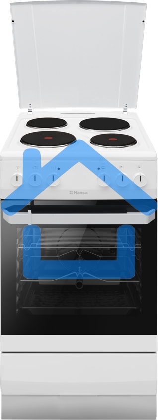 Плита электрическая Hansa FCEW54120 белый, конфорок 4 шт, духовка 62 л, 50 см x 85 см x 60 см