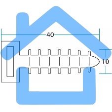Дюбель под стяжку Rexant (база), d=10 х 40 мм, черный, упаковка 100 шт.